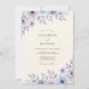 Amethyst-Mauve-Blumenhochzeit Einladung