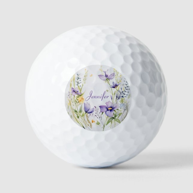 Amethyst Meadow Empfindlichkeit von Blume im Wildf Golfball (Vorderseite)