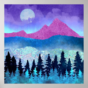 Amethyst-Mist-Gebirge Poster