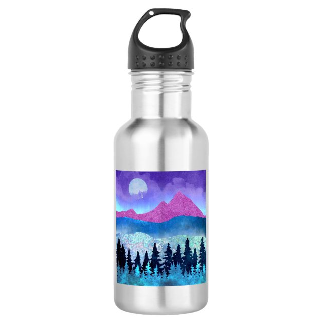 Amethyst Mist Mountains Edelstahlflasche (Vorderseite)