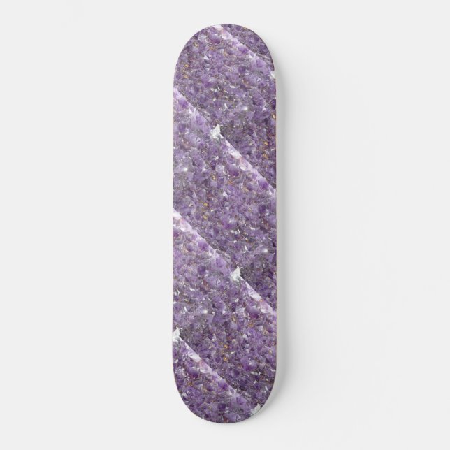 Amethyst mit GoldFlecked Muster-Skateboard Skateboard (Vorderseite)