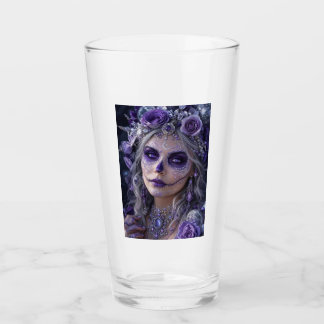 Amethyst-Mond-Calavera – Lila Tag der Toten Glas
