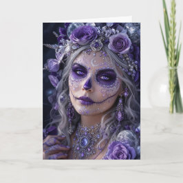 Amethyst-Mond-Calavera – Lila Tag der Toten Karte