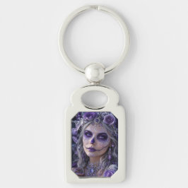 Amethyst-Mond-Calavera – Lila Tag der Toten Schlüsselanhänger