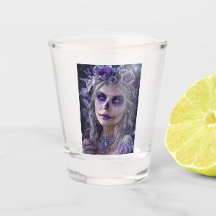 Amethyst-Mond-Calavera – Lila Tag der Toten Schnapsglas