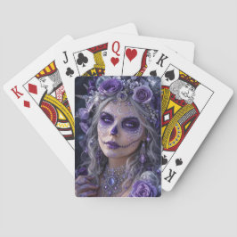 Amethyst-Mond-Calavera – Lila Tag der Toten Spielkarten