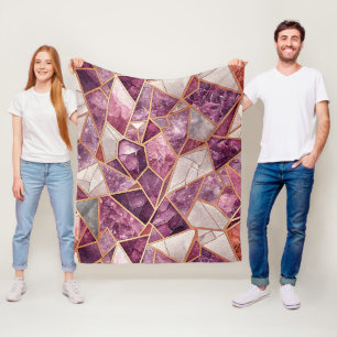Amethyst-Mosaik – Gebrochenes Glas - Lila Fleecedecke