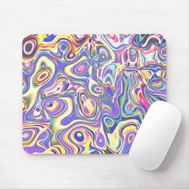 Amethyst Multicolor Abstrakt Amoeba Art Mousepad (Mit Mouse)