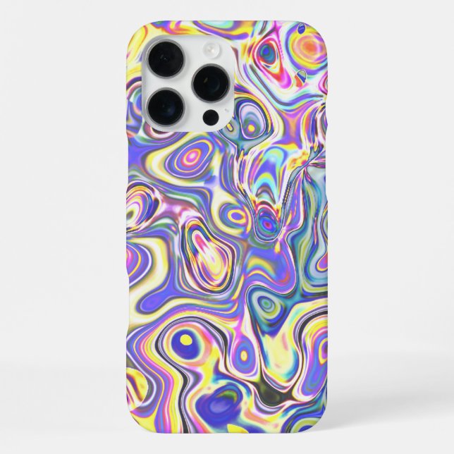 Amethyst Multicolor Amöben-Muster iPhone Hülle (Rückseite)