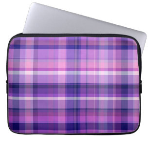 Amethyst Navy Blue Cotton Candy Pink Madras Laptopschutzhülle