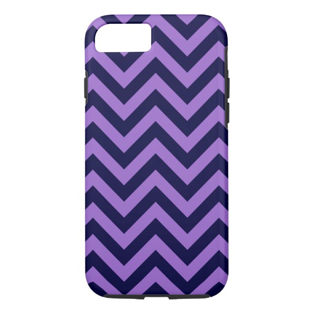 Amethyst, Navy Blue Large Zickzack ZigZag Muster Case-Mate iPhone Hülle (Rückseite)