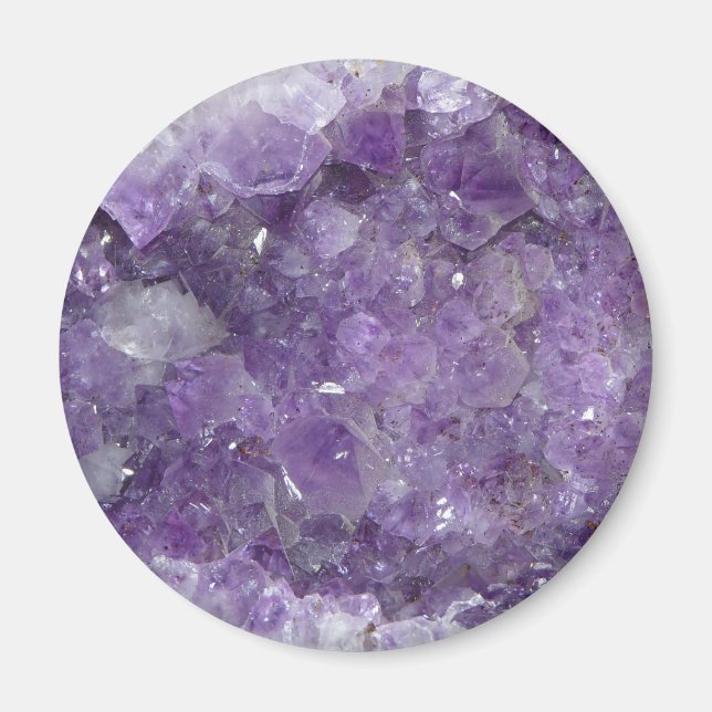 Amethyst New Age Crystal Healing Cluster Foto Magnet (Vorne)