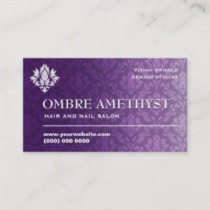 Amethyst Ombre Damast Visitenkarte