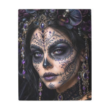 Amethyst Orchid Calavera – Gothic Sugar Skull