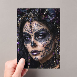 Amethyst Orchid Calavera – Gothic Sugar Skull Acryleinladungen