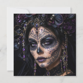 Amethyst Orchid Calavera – Gothic Sugar Skull Einladung