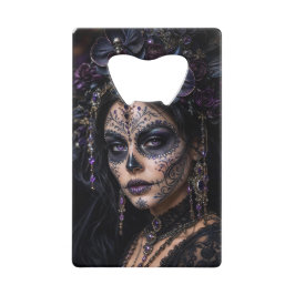 Amethyst Orchid Calavera – Gothic Sugar Skull Geldbeutel Flaschenöffner