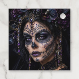 Amethyst Orchid Calavera – Gothic Sugar Skull Geschenkanhänger
