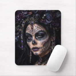 Amethyst Orchid Calavera – Gothic Sugar Skull Mousepad