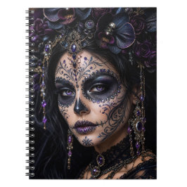 Amethyst Orchid Calavera – Gothic Sugar Skull Notizblock