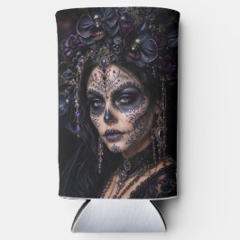 Amethyst Orchid Calavera – Gothic Sugar Skull Selters Dosenkühler