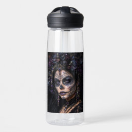 Amethyst Orchid Calavera – Gothic Sugar Skull Trinkflasche