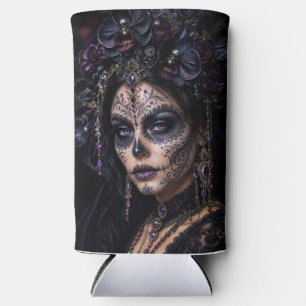 Amethyst-Orchidee Calavera – Gothic Zucker-Schädel Selters Dosenkühler