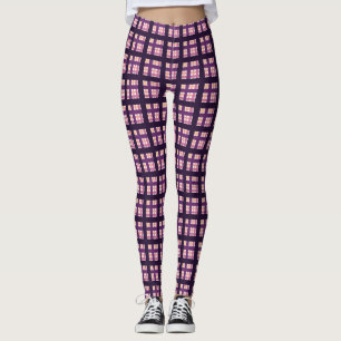 Amethyst Peach Pink Lila Lilac Streifen Kariert Leggings