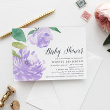 Amethyst Peony | Einladung der Babydusche