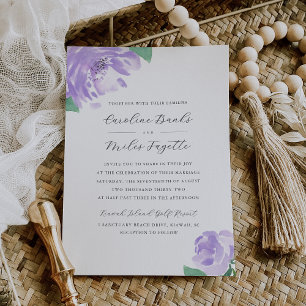 Amethyst Peony   Lavender Floral Wedding Einladung