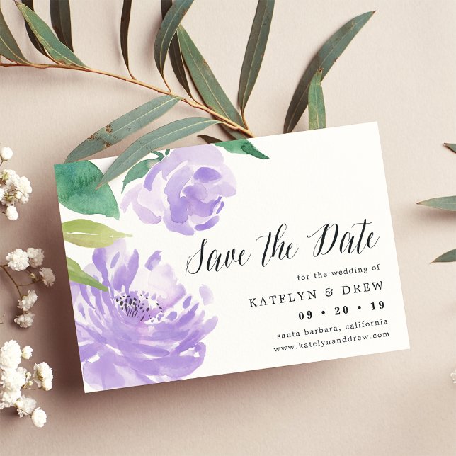 Amethyst Peony Save the Date Card (Von Creator hochgeladen)