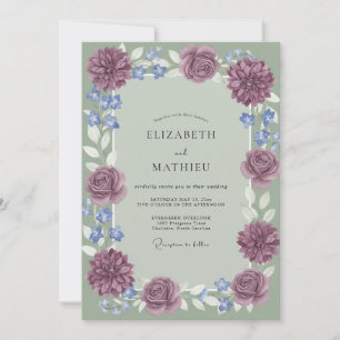 Amethyst Periwinkle Dahlie Hochzeit Einladung
