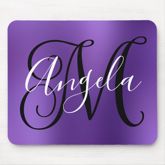 Amethyst personalisiertes Monogramm Mousepad (Vorne)