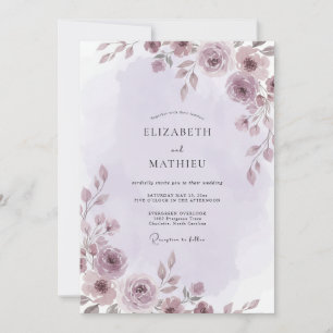 Amethyst-Pflanzenblüten-Hochzeit Einladung