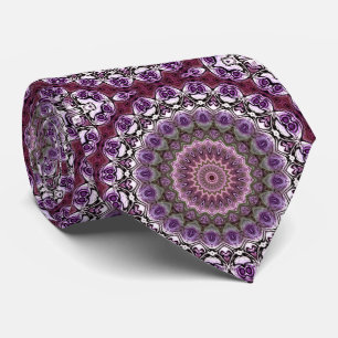 Amethyst Pink Kaleidoscope Mandala Pattern Krawatte