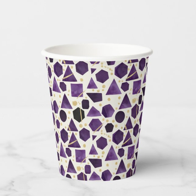 Amethyst-Prismen-Mosaik Pappbecher (Vorderseite)
