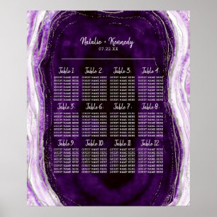 Amethyst Purpur Geode Hochzeitstisch Sitzordnung Poster