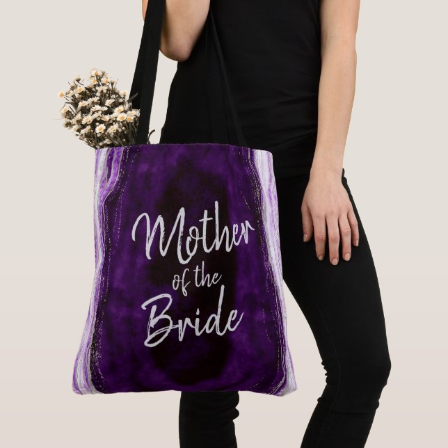Amethyst Purpur & Silber Geode Mutter der Braut (Von Nahem)