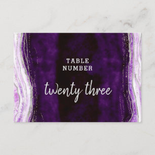 Amethyst Purpur & Silber Hochzeit Tischnummern