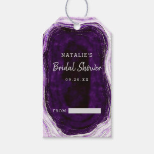 Amethyst Purpur & Silber Hochzeitsdisplay Dusche Geschenkanhänger