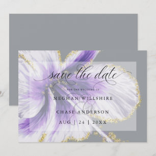 Amethyst Purpur Tropische Blume Aquarell Save The Date