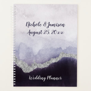 Amethyst Purpur und Silber Geode Achat Hochzeit Planer