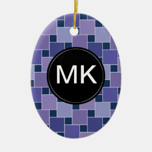 Amethyst Quadrate Keramik Ornament