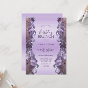 Amethyst Quartz Birthday Brunch Einladung