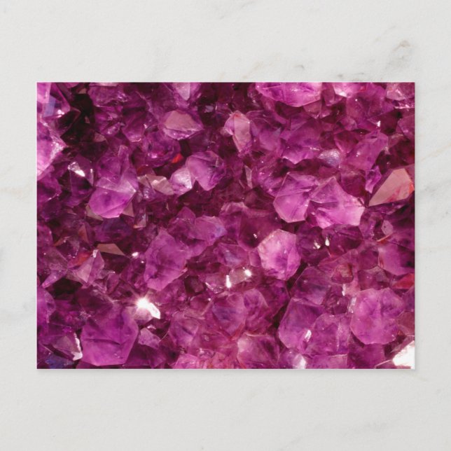 Amethyst Quarz-Kristall-lila wertvolle Steine Postkarte (Vorderseite)