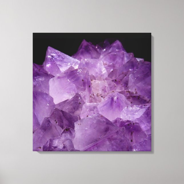 Amethyst Raw Stones Leinwanddruck (Vorderseite)