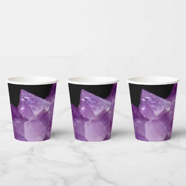 Amethyst Raw Stones Pappbecher (Multi)