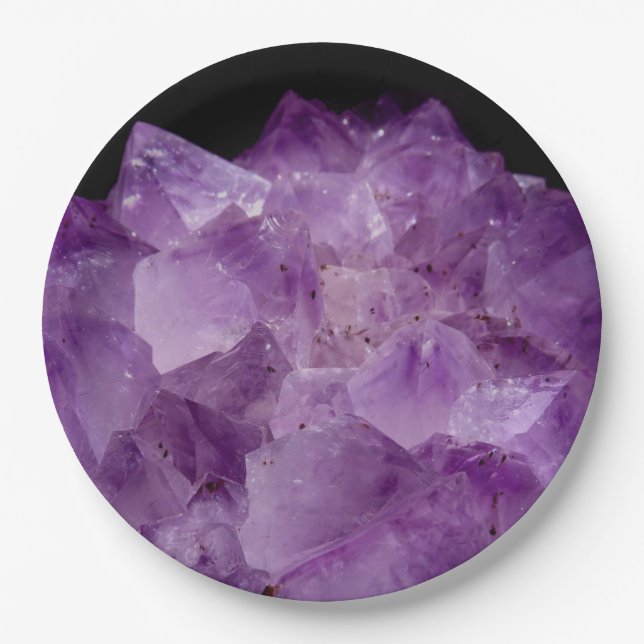 Amethyst Raw Stones Pappteller (Vorderseite)