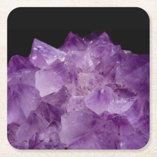 Amethyst Raw Stones Rechteckiger Pappuntersetzer
