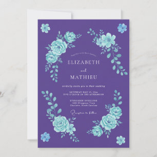 Amethyst Romantische Hochzeitsblumen Einladung
